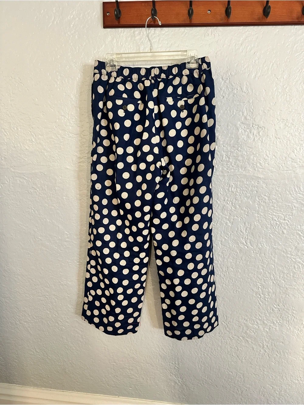 J. Crew Harbor Pant in Linen Polka Dot